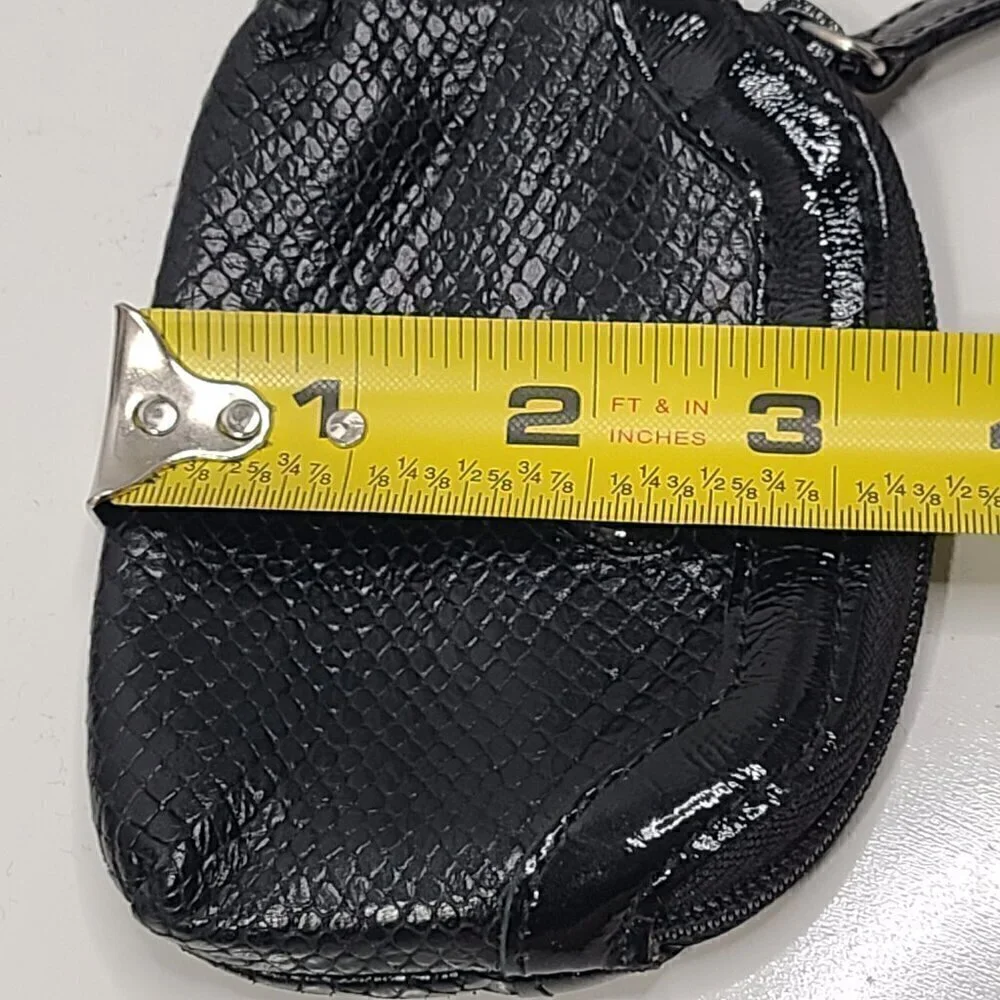 Brighton Snakeskin Purse Small Pouch Heart Genuine Black Leather